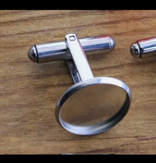 Handsome stainless steel cufflinks with hand painted stones and crosses Cheap