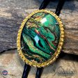 Handsome large bolo tie with hand painted stone Hot on Sale