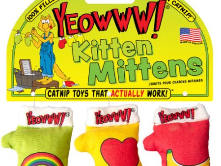 Yeowww! Catnip Kitten Mittens 3-pack Cat Toy (3 Pack) on Sale